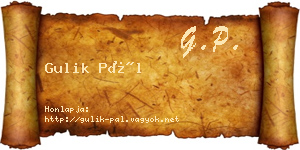 Gulik Pál névjegykártya